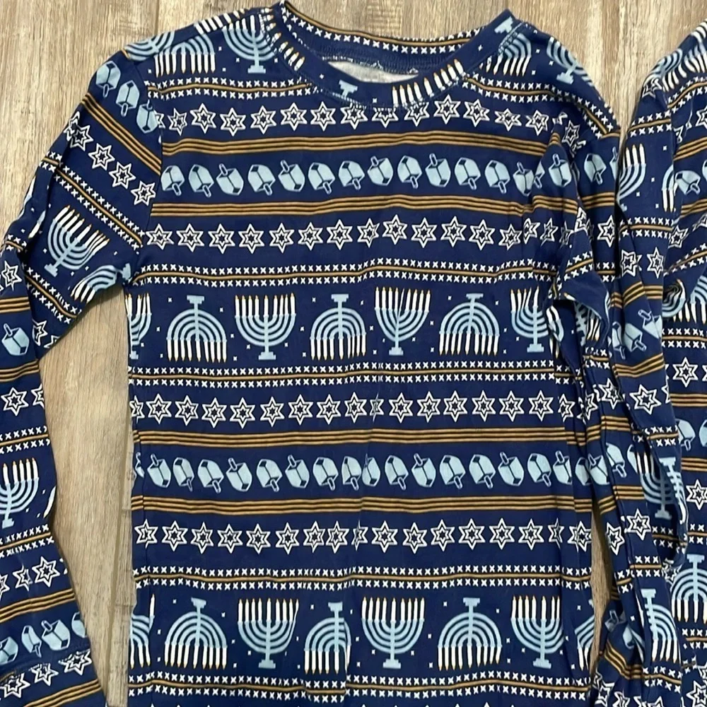 Gap Kids Blue Hanukkah long sleeve pajama top siblings set size 14